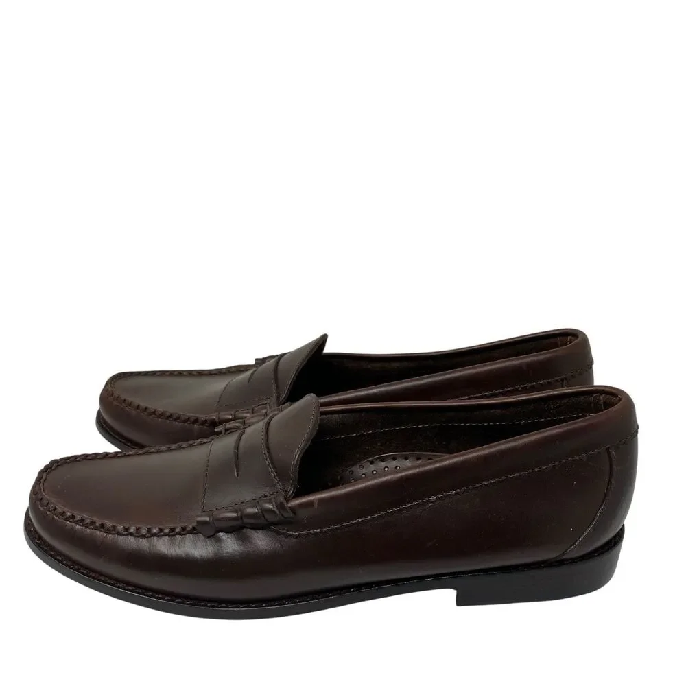 J Crew Camden Loafers Mens 11 Brown Leather Sole Penny Preppy Career BJ009